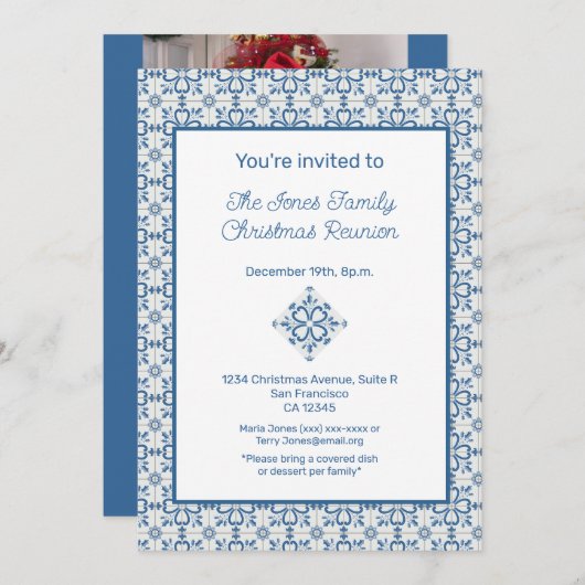 Rahmen für die Weihnachtslieder Holly-Blätter Einladung (Vorne/Hinten)