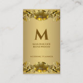 Rahmen für goldene Blume | Name Visitenkarte (Vorderseite)