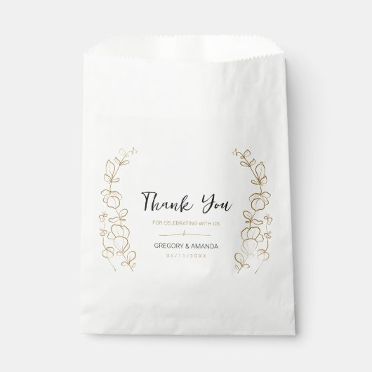 Rahmen für handgemalte Gold-Blätter Geschenktütchen (Vorderseite)