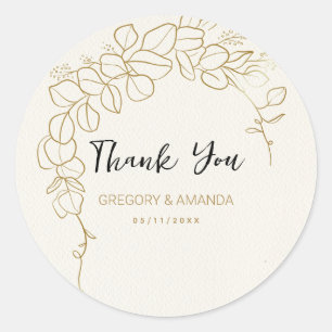 Rahmen für handgemalte Gold-Blätter Runder Aufkleber