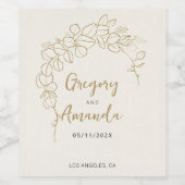 Rahmen für handgemalte Gold-Blätter Weinetikett (Einzelnes Label)