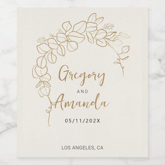 Rahmen für handgemalte Gold-Blätter Weinetikett (Einzelnes Label)