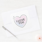 Rahmen für Herz und Liebe Text Quadratischer Aufkleber (Umschlag)