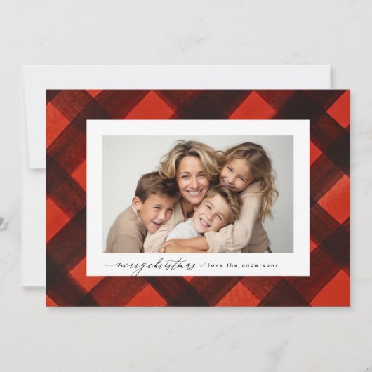 Rahmen für Kariertes Foto in Rot, Weihnachten (Vorderseite)