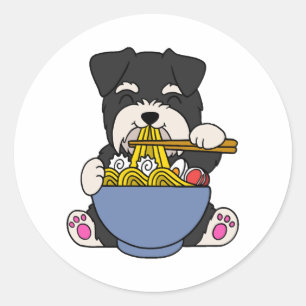 Rahmen für Miniatur-Schnauzer Runder Aufkleber