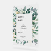 Rahmen für Open Bar Sign Gold und grüne Blätter Acrylschild (Winkel)