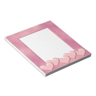 Rahmen für rosa Herzen Notizblock