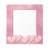 Rahmen für rosa Herzen Notizblock (Vorderseite)