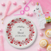 Rahmen für rote Herzen Pappteller (Party)