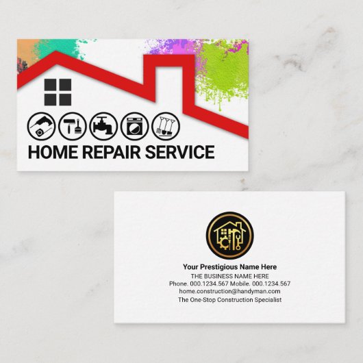 Rahmen für rote Spritzer Visitenkarte (Vorne/Hinten)