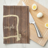 Rahmen für Teakholz mit Zitat Geschirrtuch (Viertel Falte)