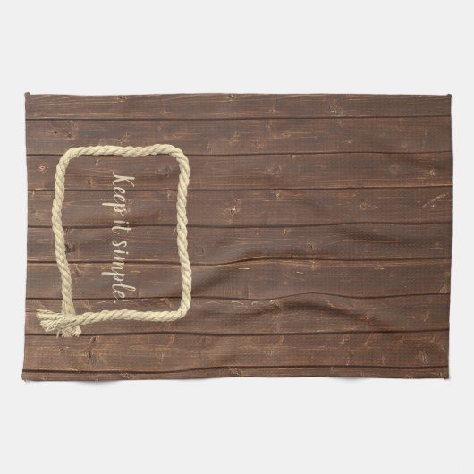 Rahmen für Teakholz mit Zitat Geschirrtuch (Horizontal)