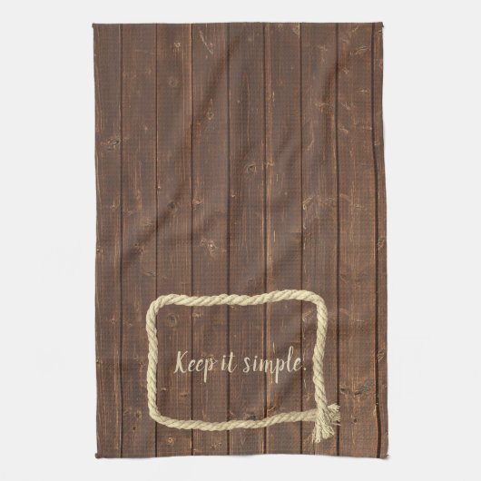 Rahmen für Teakholz mit Zitat Geschirrtuch (Vertikal)