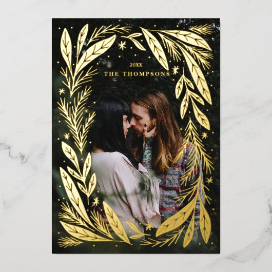 Rahmen für Weihnachtsfeiertage Folien Feiertagskarte (Vorderseite)