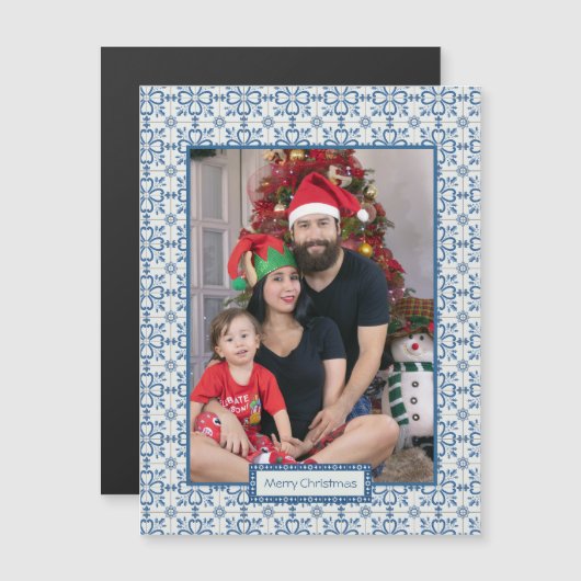 Rahmen für Weihnachtslieder und Blume Magnetkarte (Vorne/Hinten)