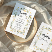 Rahmen Gelbe Wildblume bedeutet Brautparty zu sein Einladung