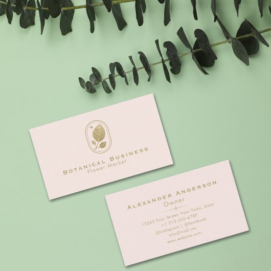 Rahmen Gold Leaf Minimal Botanische Creme Shade Pi Visitenkarte