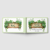 Rahmen, Grün und Streifen St. Patrick Hochzeit Gästebuch (Voll)