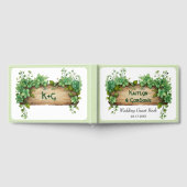 Rahmen, Grün und Streifen St. Patrick Hochzeit Gästebuch (Voll)