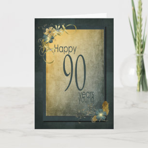 Rahmen im Vintage-Stil zum 90. Geburtstag Karte