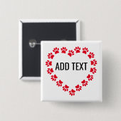 Rahmen in Herzform mit benutzerdefiniertem Text Button (Vorne & Hinten)