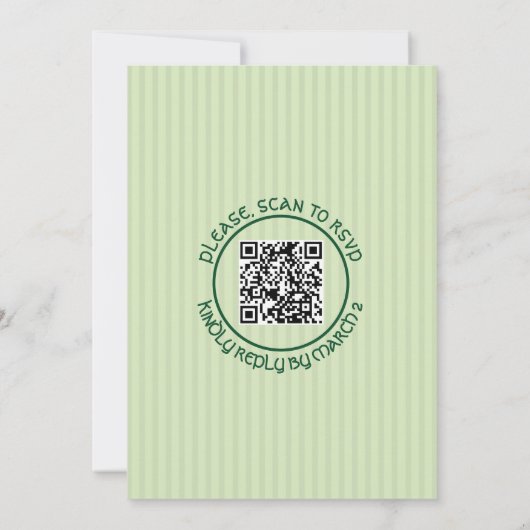 Rahmen, Initialen, Qr-Code St Patrick's Day Hochze Einladung (Rückseite)