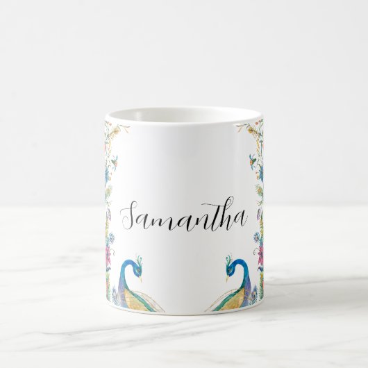 Rahmen mit Aquarell-Blume Kaffeetasse (Mittel)