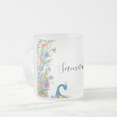 Rahmen mit Aquarell-Blume Mattglastasse (Vorderseite Links)