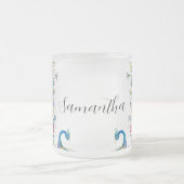 Rahmen mit Aquarell-Blume Mattglastasse (Mittel)