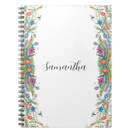 Rahmen mit Aquarell-Blume Notizblock (Vorderseite)