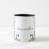 Rahmen mit Aquarell-Blume Tasse (Zentrum)