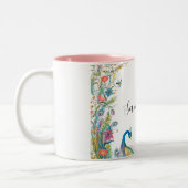 Rahmen mit Aquarell-Blume Zweifarbige Tasse (Links)