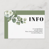 Rahmen mit Eukalyptus und weiße Blume Hochzeit Begleitkarte (Vorderseite)