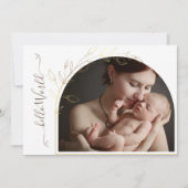 Rahmen mit Goldfolie 4 Foto Neugeborene Geburtsstu Ankündigung (Vorderseite)