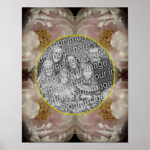 Rahmen mit Pfingstrose in Rosa - Erstelle Dein eig Poster