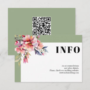 Rahmen mit Rhododendronzweig und Blumen Hochzeit Begleitkarte