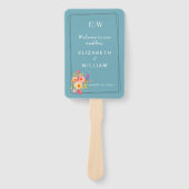 Rahmen mit Rose, Hochzeitstil auf Retroblau Fächer (Vorderseite)