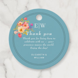 Rahmen mit Rose, Hochzeitstil auf Retroblau Geschenkanhänger