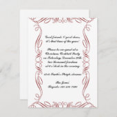 Rahmen mit rotem Scroll Einladung (Vorne/Hinten)