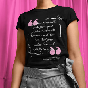 Rahmen mit Schleifen und rosa Anführungszeichen fü T-Shirt