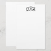 Rahmen mit Schnörkel und Monogramm Briefpapier (Vorne/Hinten)