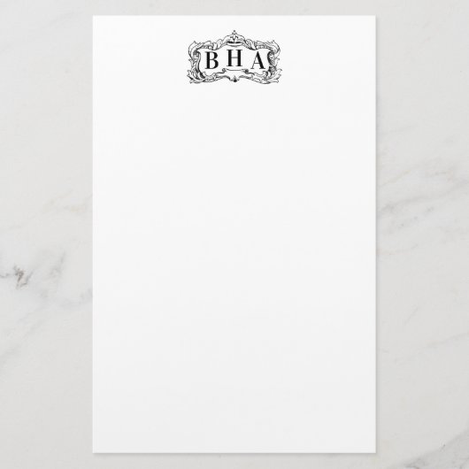 Rahmen mit Schnörkel und Monogramm Briefpapier (Vorderseite)