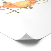 Rahmen mit Wasserfarbe-Pfau und Blumendesign Poster (Ecke)