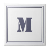 Rahmen monogrammatikales weißes Tile Fliese (Vorderseite)