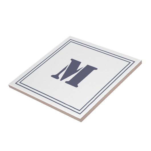 Rahmen monogrammatikales weißes Tile Fliese (Seite)