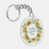 RAHMEN-Schlüsselanhänger Sonnenblumenvalentines Schlüsselanhänger (Vorderseite links)