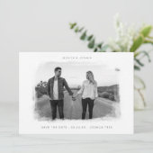 Rahmen schwarz und weiß gebürstet save the date (Stehend Vorderseite)