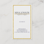 Rahmen und Foto aus Gold Glitzer Visitenkarte (Rückseite)