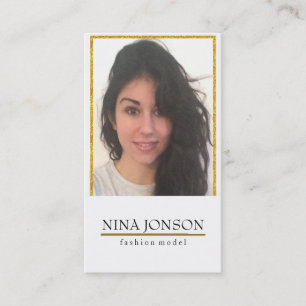 Rahmen und Foto aus Gold Glitzer Visitenkarte