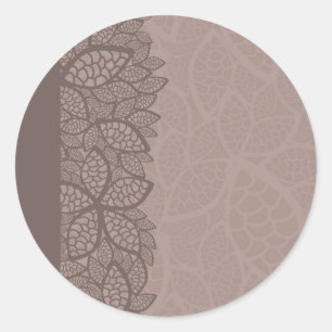 Rahmen und Hintergrund des Leaf-Musters Runder Aufkleber
